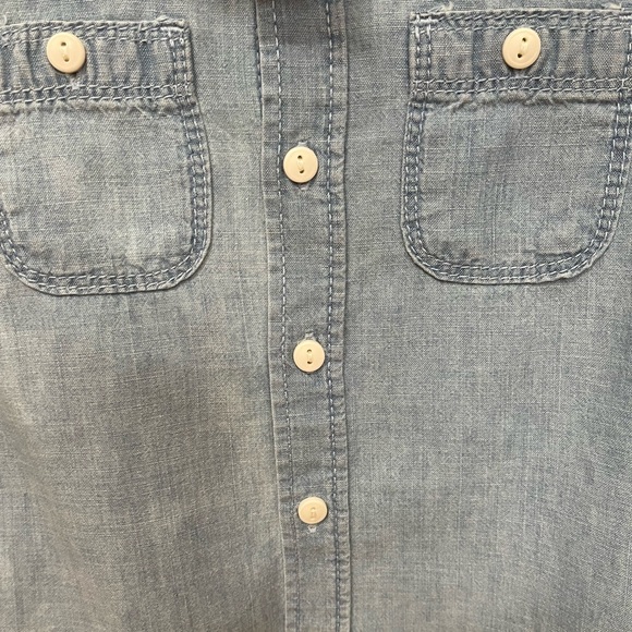 OSHKOSH Blue Denim Toddler Button Up Short Sleeve Shirt Size 3T - Picture 3 of 5